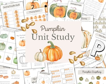 PUMPKIN Unit Study, Life Cycle, Anatomy, Nature Study, Science, Handwriting, Homeschool, Montessori, Pumpkin Worksheets, INSTANT DOWNLOAD