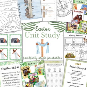 EASTER Unit Study, Passover, Homeschool Printable, Vocabulary, Handwriting, Montessori, Resurrection, Palm Sunday, Hosanna, INSTANT DOWNLOAD image 1