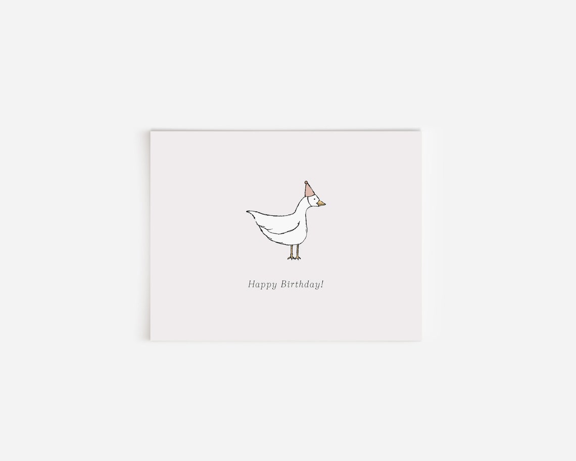 Silly Goose Birthday Card: Party Hat Goose, Blank Inside - Etsy