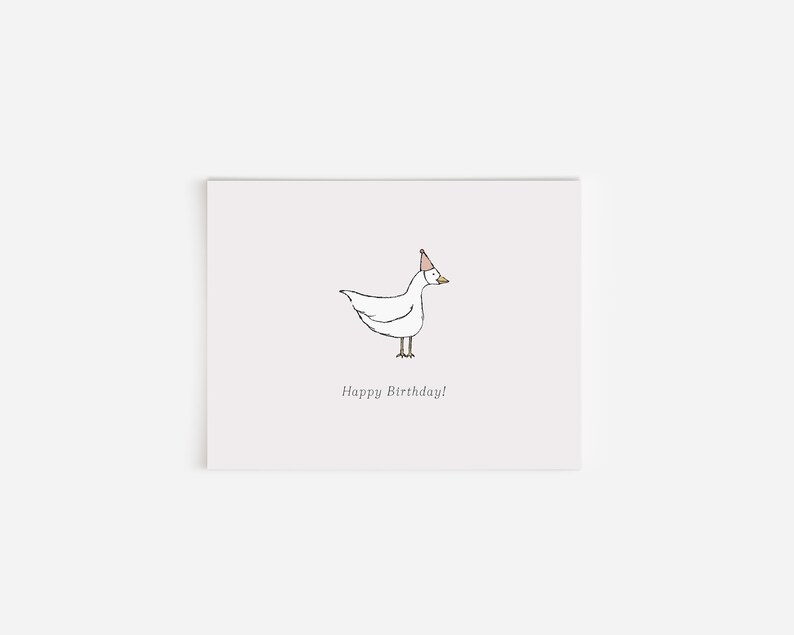 Silly Goose Birthday Card: Party Hat Goose, Blank Inside - Etsy