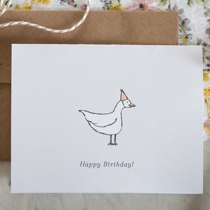 Silly Goose Birthday Card: Party Hat Goose, Blank Inside - Etsy
