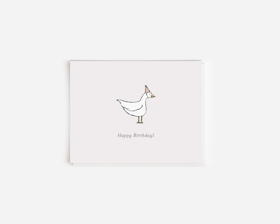 Silly Goose Birthday Card: Party Hat Goose, Blank Inside - Etsy