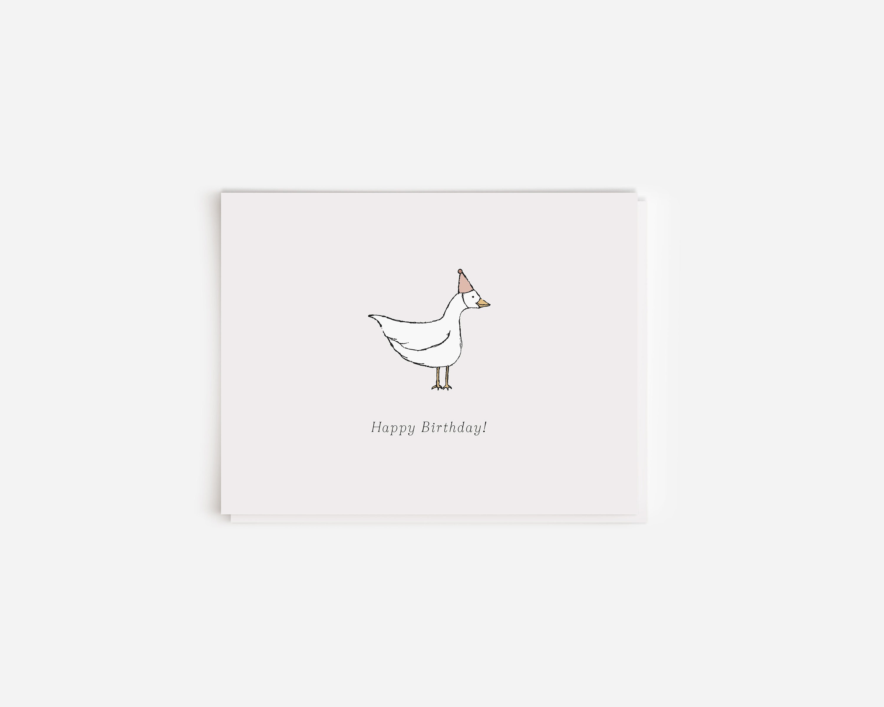 Silly Goose Birthday Card: Party Hat Goose, Blank Inside - Etsy