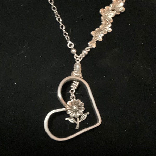 Collier coeur hippie tournesol-fait main-perle de verre tchèque-cadeau pour elle-breloque fleur-personnalisé-recyclé-