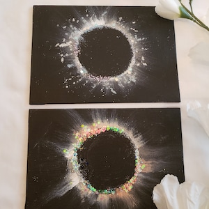 Eclipse Painting with Glitter Accents
