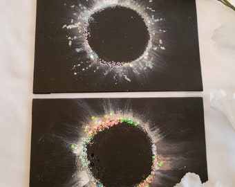 Eclipse Painting with Glitter Accents