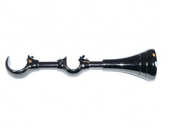 28/19mm Adjustable  Graphite Black Designer Double Curtain Pole Bracket 210-232mm