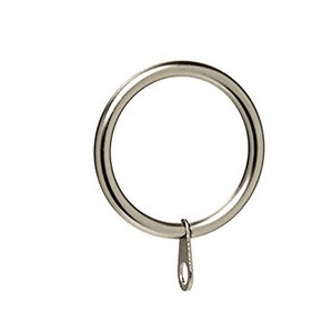 May include: Silver curtain ring with a small loop at the bottom.