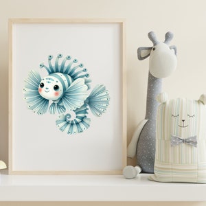 Décalcomanies Murales Bébé Sirène Et Poisson – Set En Tissu, Multicolore, Pour Chambre De Bébé