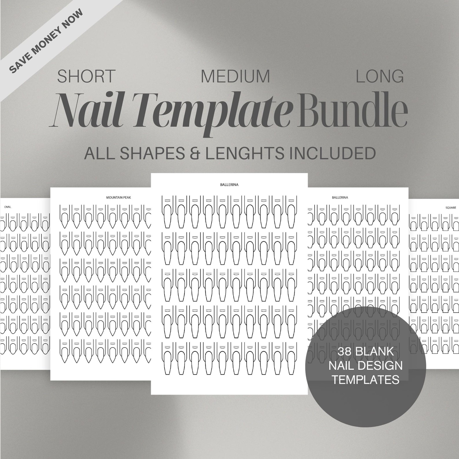 Nail Design Template Bundle Short medium long Nail Practice Sheet Nail Design Template Bundle Short medium long Nail Practice Sheet
