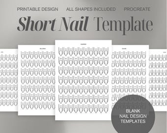 Short Nail Design Sheet, Blank Nail Tech Planner, Nail Art Practice Sheet, Printable Nail Art Guide, Nail Tech Gift, Press On Nail Planner
