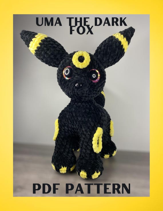 8 Umbreon Crochet Patterns 7 Uma the dark fox crochet pattern inspired by umbreon.