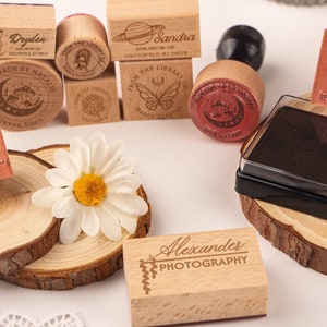 Wedding Rubber Stamps, Company Stamps, Any Logo Can Be Customized, Logo Stamps, Personalized Custom Stamps, Stamp Design, Laser Engraved imagen 10