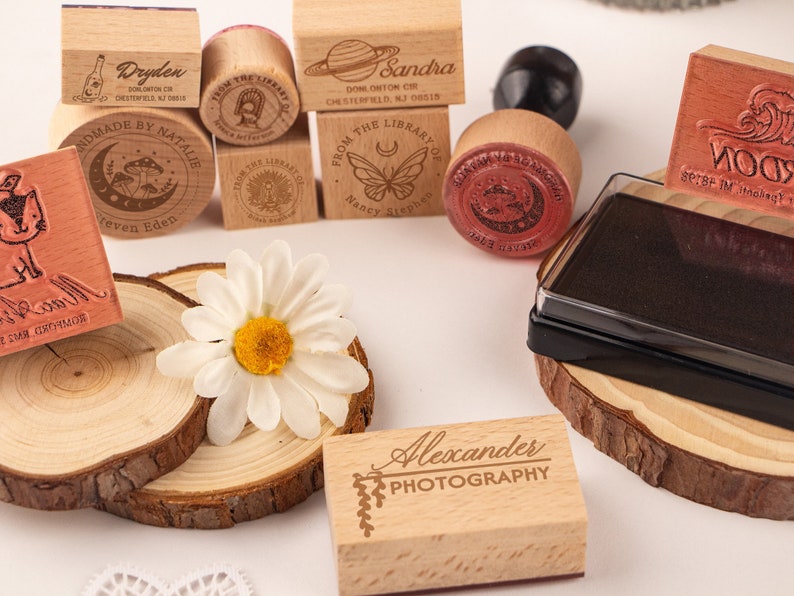 Wedding Rubber Stamps, Company Stamps, Any Logo Can Be Customized, Logo Stamps, Personalized Custom Stamps, Stamp Design, Laser Engraved image 10