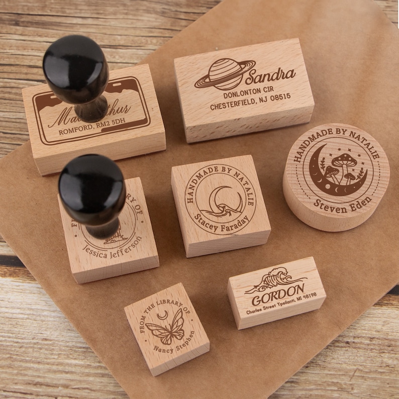 Wedding Rubber Stamps, Company Stamps, Any Logo Can Be Customized, Logo Stamps, Personalized Custom Stamps, Stamp Design, Laser Engraved image 1