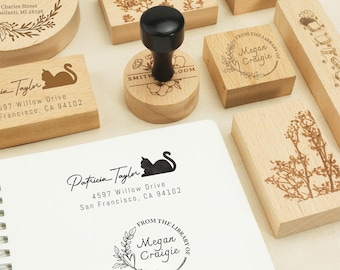 CUSTOM WOODEN STAMP, Custom any logo/size, Large stamp, Rubber stamp, Book lover gift