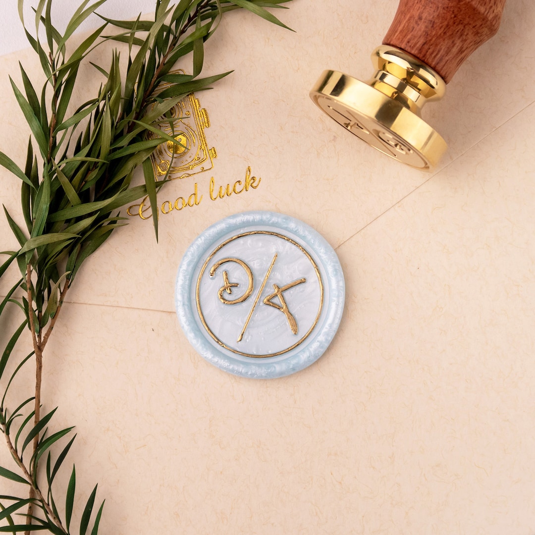 Gold Painted Wax Stickers, Custom Wax Seal Stickers, Personalized Wax