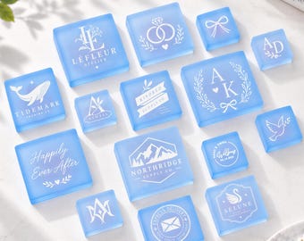 Frosted Acrylic Stamp, Custom Rubber Stamp with Your Design, Logo or Text | Personalized Stamp for Business, Books, Weddings & More