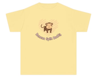 Banana Split Buddy Monkey Kinder-T-Shirt | Stückgefärbtes Baumwoll-T-Shirt mit Grafik
