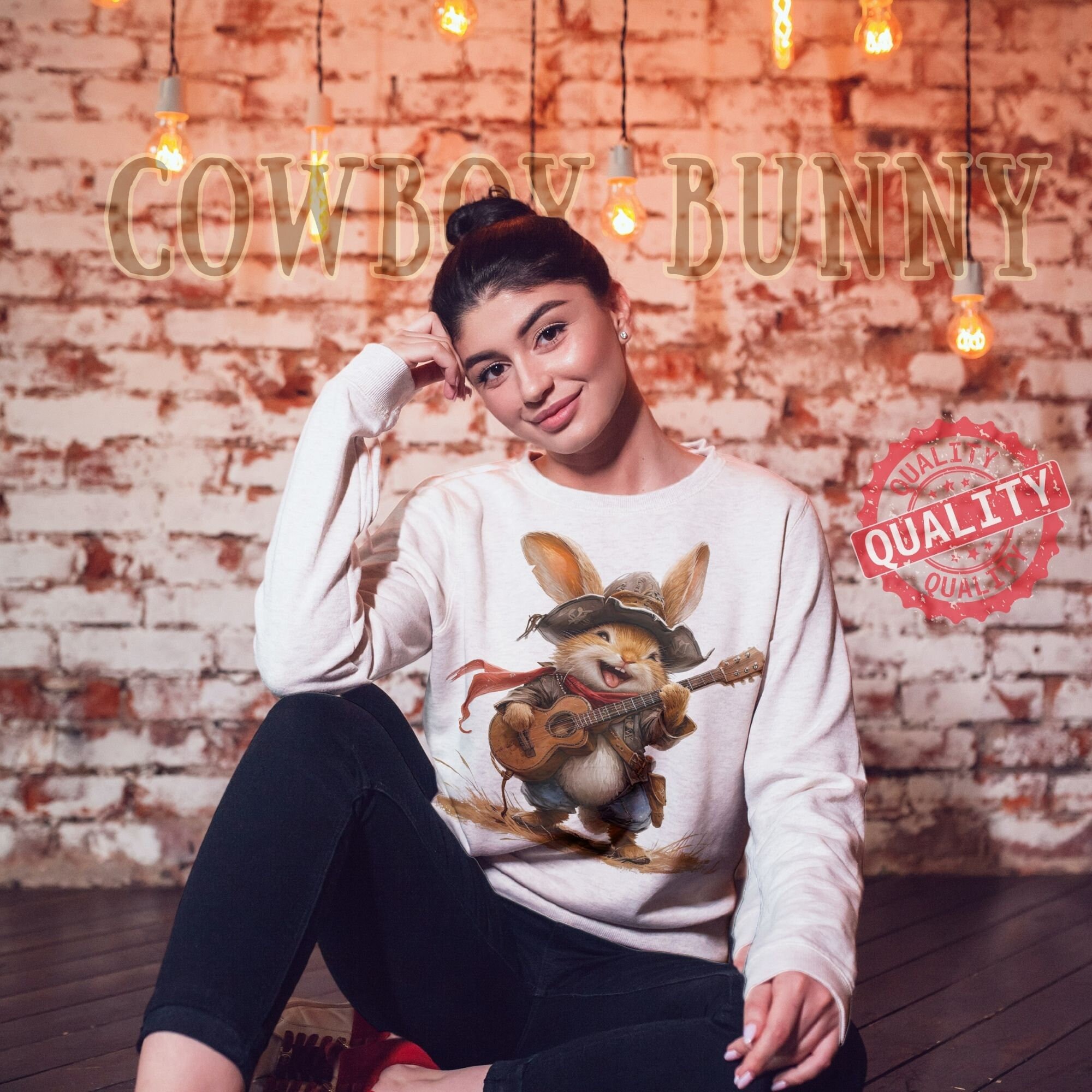 Watercolor Cowboy Bunny Clipart: Western Rabbit PNG (digital Download ...