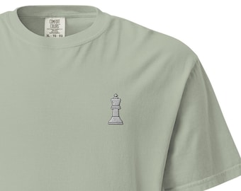 Chess King Embroidered T-Shirt Unisex Shirt,  Chess King Piece Unisex Crewneck Shirt Chess Lovers Embroidery Gift Comfort Colors Tee