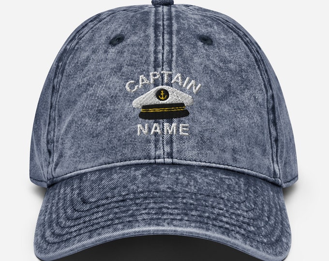 Custom Captain Hat Embroidered Cap Personalized Captain First Name Caps Custom Hats Sailman Name Crew Caps Embroidered Sailor Hat
