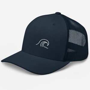 Cappellino da camionista Wave Cappello da camionista ricamato Regalo per amante del mare Cappellino da camionista Wave