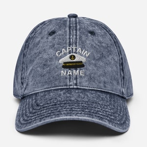 Custom Captain Hat Embroidered Cap Personalized Captain First Name Caps Custom Hats Sailman Name Crew Caps Embroidered Sailor Hat