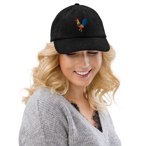 Rooster Embroidered Corduroy Hat