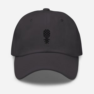 Upside Down Pineapple Embroidered Hat, Swingers Cap Black Pineapple Unisex Dad Hat Swinger Lifestyle Gift Swinger Pineapples Upsidedown