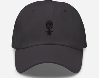 Upside Down Pineapple Embroidered Hat, Swingers Cap Black Pineapple Unisex Dad Hat Swinger Lifestyle Gift Swinger Pineapples Upsidedown