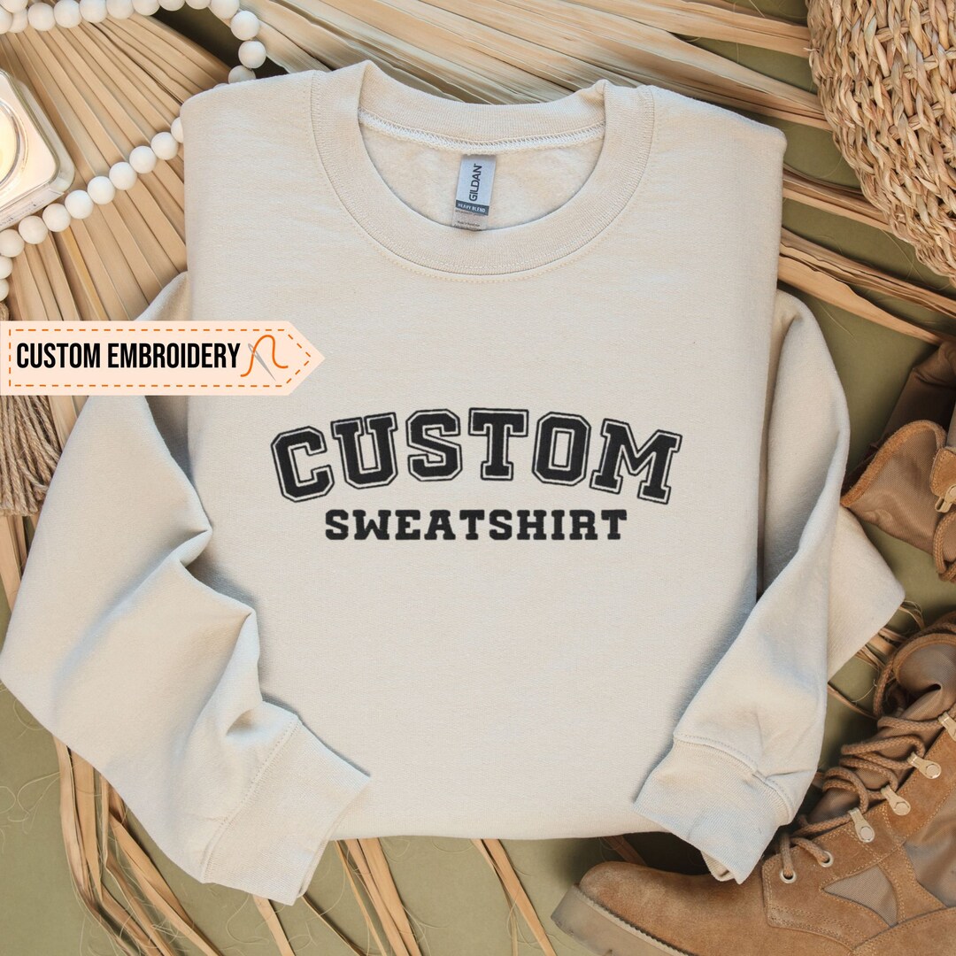Custom Embroidered Varsity Sweatshirt, Personalized Unisex