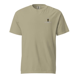 Vitamin G Guinness Beer Comfort Colors® T-Shirt, Funny Embroidered Beer Shirt, St. Patrick’s Day Gift, Irish Pub Party Tee Beer Lovers Khaki