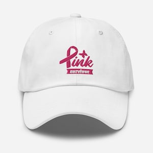 Pink Survivor Embroidered Hat, Breast Cancer Survivor Adjustable Cap Breast Cancer Awareness Month Gift For Cancer Survivor