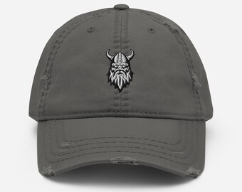 Viking Embroidered Distressed Hat Embroidered Viking Warrior Dad Hat Vikings Gift Viking Lover Gift Viking Origin Cap