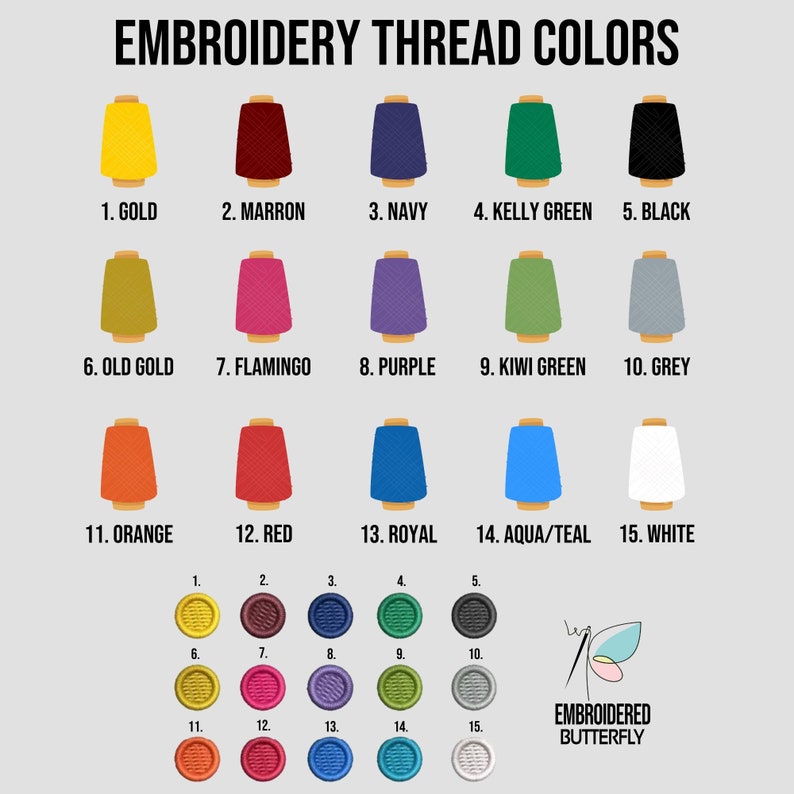 a chart showing the different colors of clothing