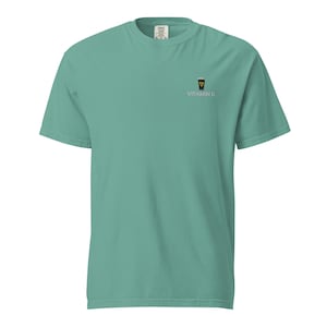 Vitamin G Guinness Beer Comfort Colors® T-Shirt, Funny Embroidered Beer Shirt, St. Patrick’s Day Gift, Irish Pub Party Tee Beer Lovers Seafoam