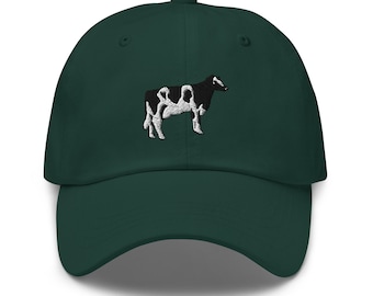 Chapeau de vache Holstein, cadeau bonnet de vache Holstein brodé pour papa amoureux des vaches