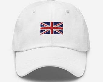 Bonnet brodé drapeau Union Jack, chapeau papa fierté britannique, casquette en coton drapeau britannique, cadeau anglophile réglable