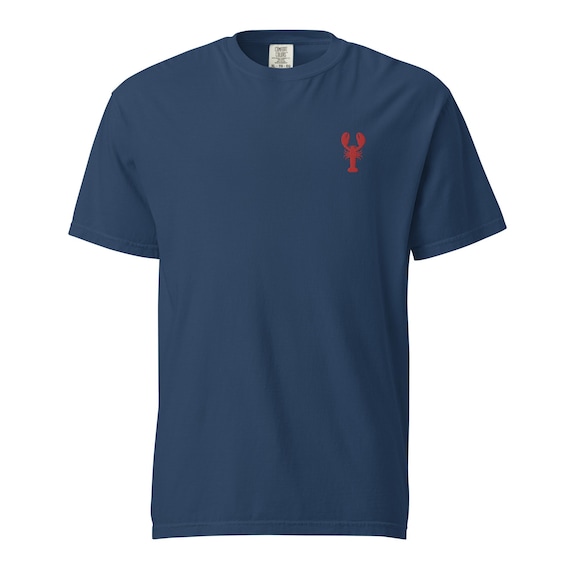 Lobster Embroidered T-Shirt, Lobster Unisex Crewneck Shirt Embroidery Lobster Lover Gift Comfort Colors Shirt Tee