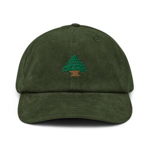 Lebanon Cedar Embroidered Hat, Cedar Tree Corduroy Cap Lebanese Parent Lebanon Gift Comfortable Unisex Hat