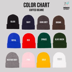 a group of beanies with different colors of beanies