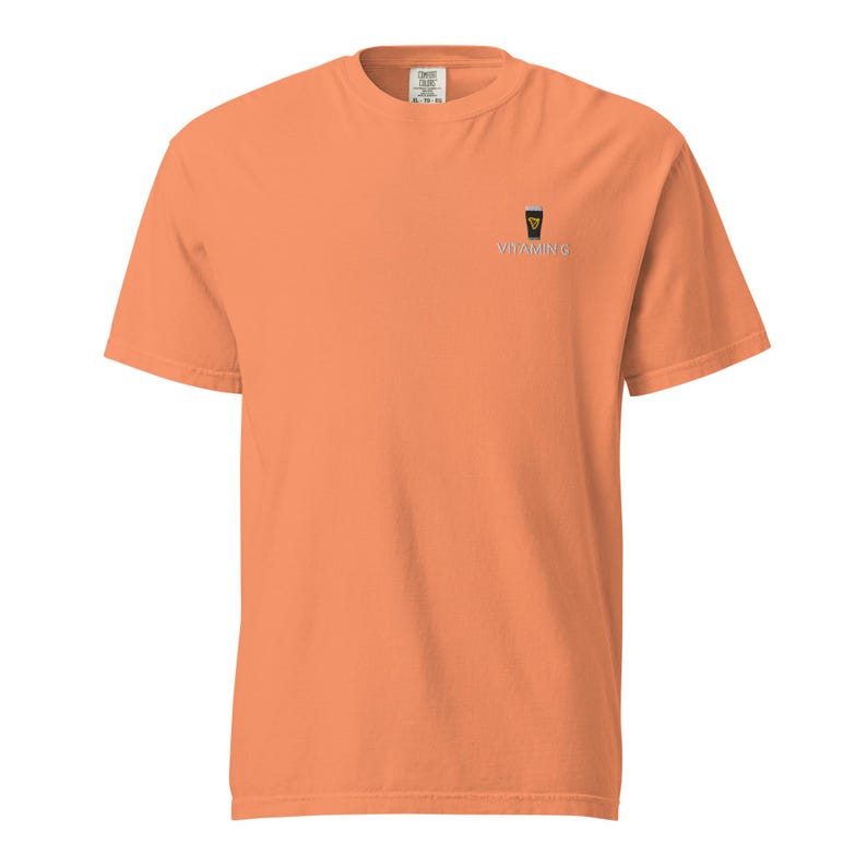 Vitamin G Guinness Beer Comfort Colors® T-Shirt, Funny Embroidered Beer Shirt, St. Patrick’s Day Gift, Irish Pub Party Tee Beer Lovers Terracotta