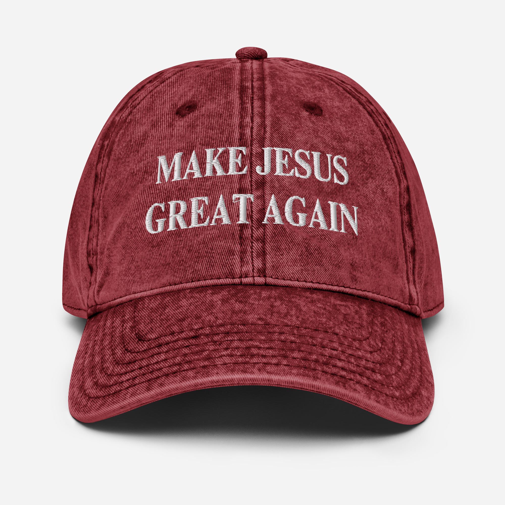 Make Jesus Great Again Embroidered Hat, Love Jesus is King Vintage