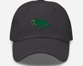 Triceratops Dinosaur Embroidered Hat, Cute Triceratops Dad Hat Triceratops Lovers Unisex Adjustable Cap Dinosaur Lover Gift Hat