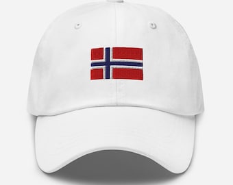 Chapeau papa brodé drapeau norvégien, casquette de baseball Norvège cadeau héritage nordique Chapeau réglable scandinave