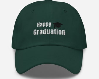Feliz sombrero de graduación bordado feliz graduación 2024 sombrero de papá regalo de graduación graduación 2024 gorra regalo graduado