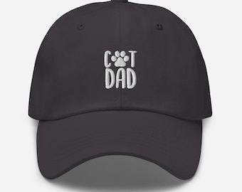 Cat Dad Embroidered Hat, Cat Paw Dad Hat, Gift for Cat Lover Dad, Cat Dad Cap, Pet Lover Gift, Cat Dad Gift