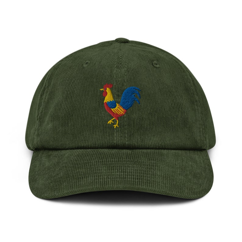 Rooster Embroidered Corduroy Hat