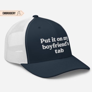 Cappello ricamato con linguetta del mio ragazzo, cappellino camionista ricamato con linguetta del mio ragazzo, regalo divertente per fidanzate camionista, fidanzati meme